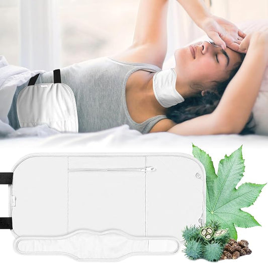Reusable Castor Oil Pack Wrap for Liver Detox, Castor Oil Wrap for Stomach Less Mess, Elastic Strap Organic Cotton Machine Washable Anti Oil Leak 2pcs, White