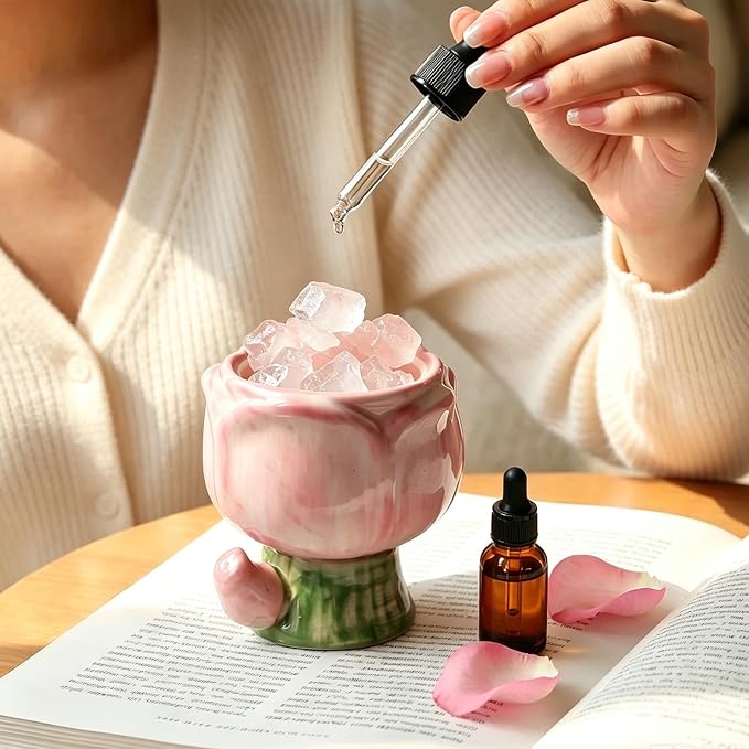 Tulip Crystal Stone Aroma Diffuser,Aromatherapy Diffuser for Home, Bathroom, Office, Home Decor,Perfect for Meditation Reflection Bedroom Decoration (The Scent of Little Freesia)