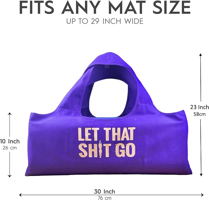 Wild Essentials Yoga Bag, Exercise, Tote, Large Carrier, Shoulder Strap, Inner Pocket, Fits Most Mats, Recycled Cotton Canvas