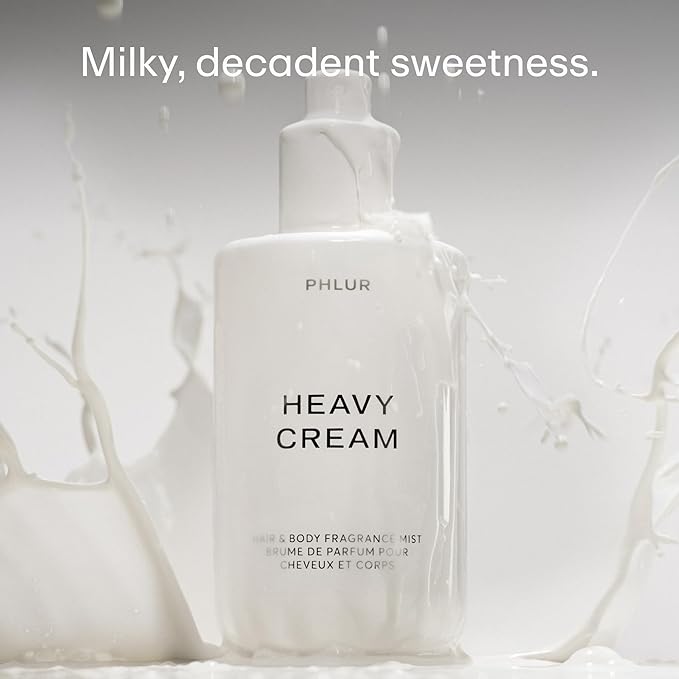 PHLUR Heavy Cream Body Mist, 8 Fl Oz – Hair and Body Perfume for Women, Gourmand Vanilla Body Spray with Marshmallow, Coconut Cream & Citrus Fragrance