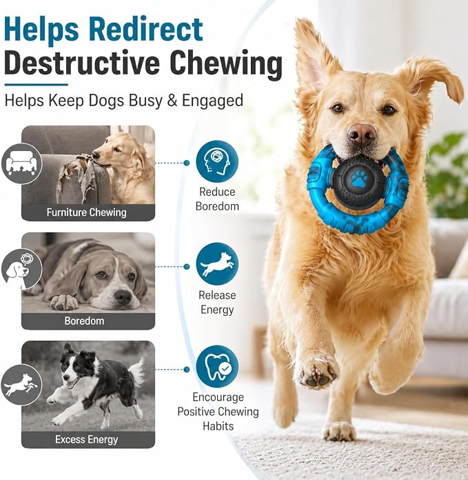 Pamlulu Tough Dog Toys for Aggressive Chewers, Indestructible Dog Toy for Large Dogs, Nylon Chew Toys for Medium Large Breed, Interactive Dog Toys to Keep Them Busy, Dog Birthday