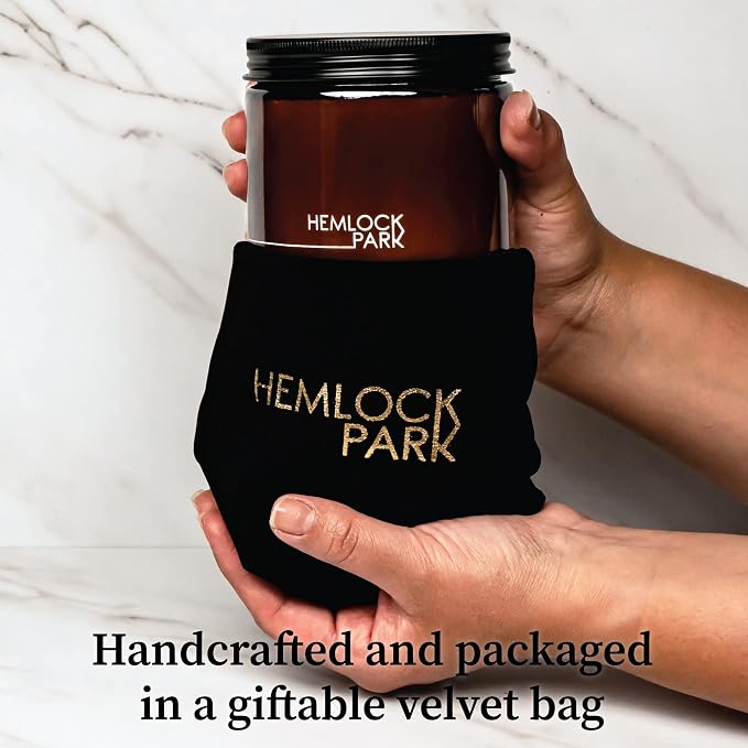 Hemlock Park Pomelo Citrus Apothecary Scented Candle | Crackling Wood Wick, Botanical Fragrance & Coconut Apricot Wax | Up to 80 Hour Burn Time | 16 oz | Made in USA