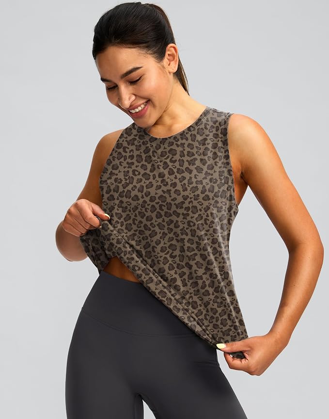 Women's Workout Tops Racerback Athletic Tank Tops Sleeveless Loose Fit Yoga Running Gym Shirts for Women