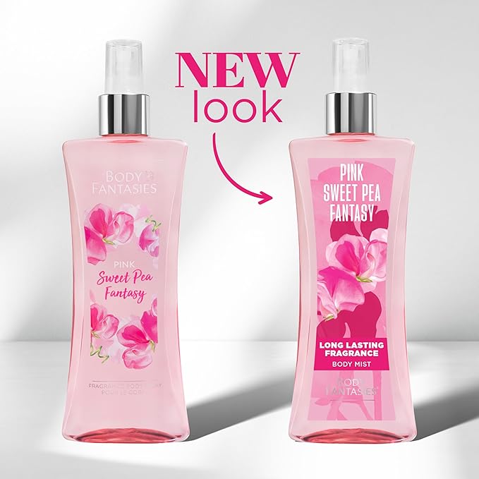 Body Fantasies Parfums De Signature for Women Sweet Pea Fantasy Body Spray 8.0 Oz, 8 Oz (Pack of 2)