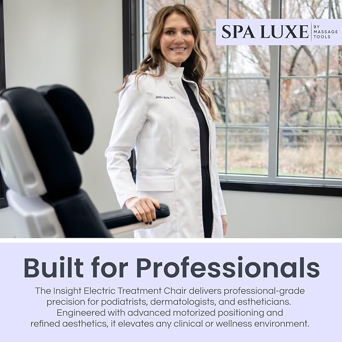 Electric Insight Chair, 4 Motors Med Spa Chair with Remote Control, 2-Year Warranty, Ideal for Dermatology, Podiatry, Spa, Facial and Aesthetician Services - Sand
