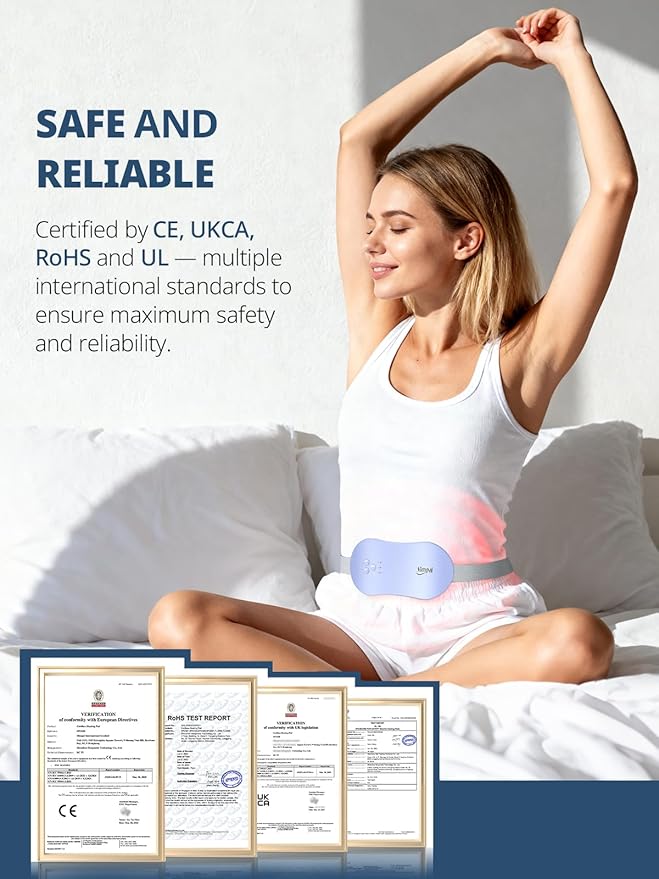 Slimpal Portable Heating Pad for Period Cramps, Electric Cordless Wearable Heat Pad Belt for Menstrual Cramps Relief, 3 Timer Auto Off Setting, Gifts Her Women Girl, Purple