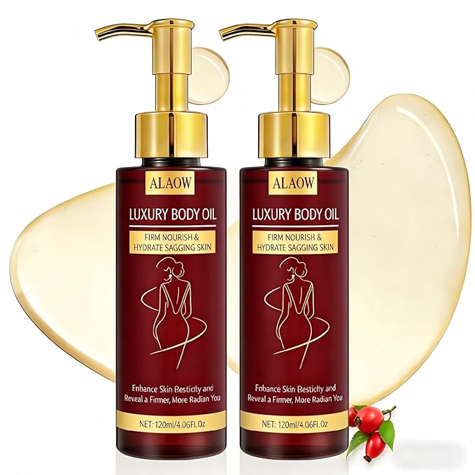 Body Firming Oil for Women - Fast-Absorbing Hydration & Skin Tightening Treatment for Arms, Legs, Stomach - Non-Greasy Post-Shower Glow Remedy Firming care to enhance skin elasticity.120ML- 2PCS