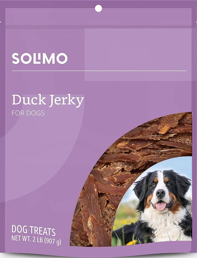 Amazon Brand - Solimo Duck Jerky Dog Treats,2 pounds