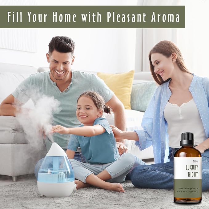 Luxury Night Fragrance Oil, MitFlor Hotel Diffuser Scent Essential Oils, 3.38 OZ/100ML, Premium Fragrance Oil for Soap & Candle Making