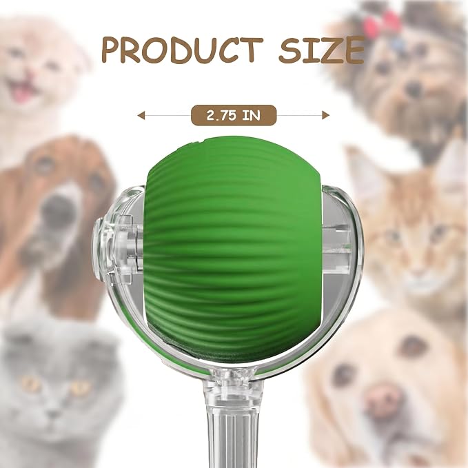 Interactive Cat Toy Automatic Moving Ball, Indoor Cats, Rechargeable, Green