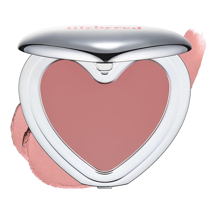 lilybyred Luv Beam Cheek Mousse | Heart-Shaped Korean Cream Blush, Airy Soft-Matte Texture, Soft-Focus & Pore-Blurring Finish, Seamless Buildable, Natural Flush, 0.13 oz. (09 Lychee Yogurt Mousse)