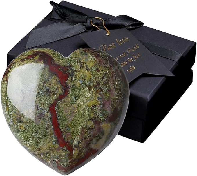 MAIBAOTA 60 mm Dragon Stone Crystals Large Heart Stone Healing Crystals Natural Crystal Heart Reiki Gemstone Polished Heart Shaped Rocks Meditation Mothers Day Crystal Gifts for Mom Her
