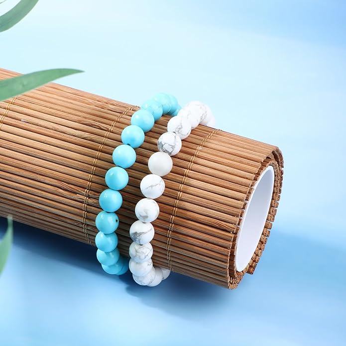 NCB 2.3-Piece 4mm Natural Crystal Gemstone Stretch Bracelets – Handmade Reiki Energy Healing Jewelry for Meditation,Yoga, Unisex