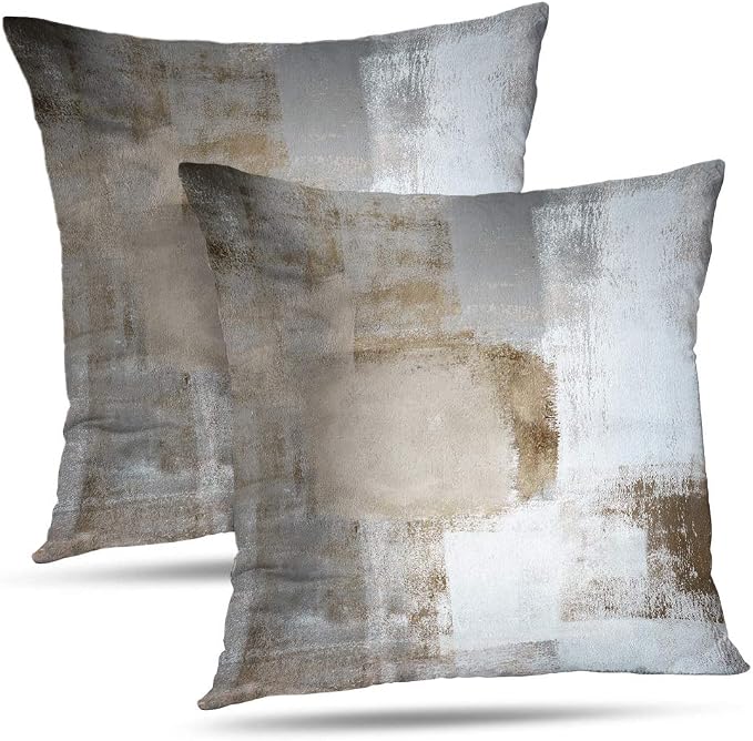 Throw Pillow Covers for Couch, 24x24 Inch, 2 Pack, Brown | Decorative Throw Pillow Covers Cushion Covers for Couch Bedroom Sofa Living Room