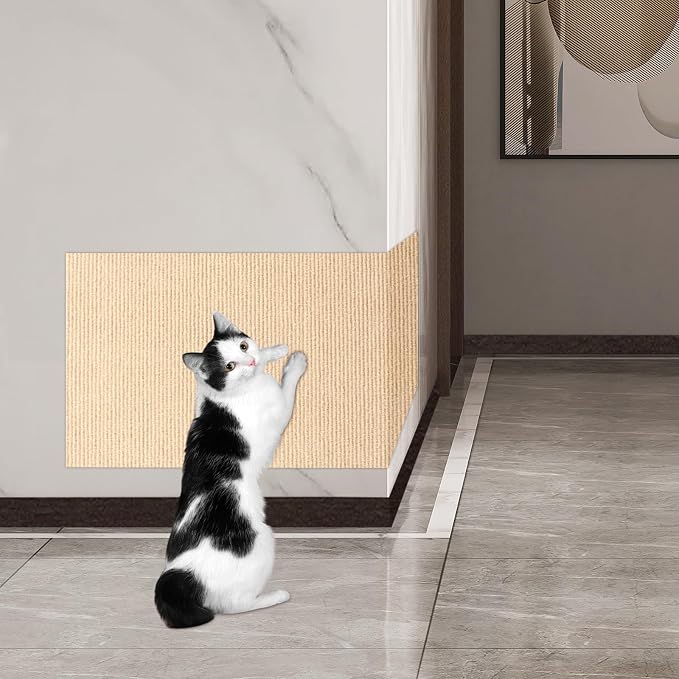 ENONCI 23.6x15.8 Cat Scratcher Mat, Self-Adhesive Cat Scratch Furniture Protector