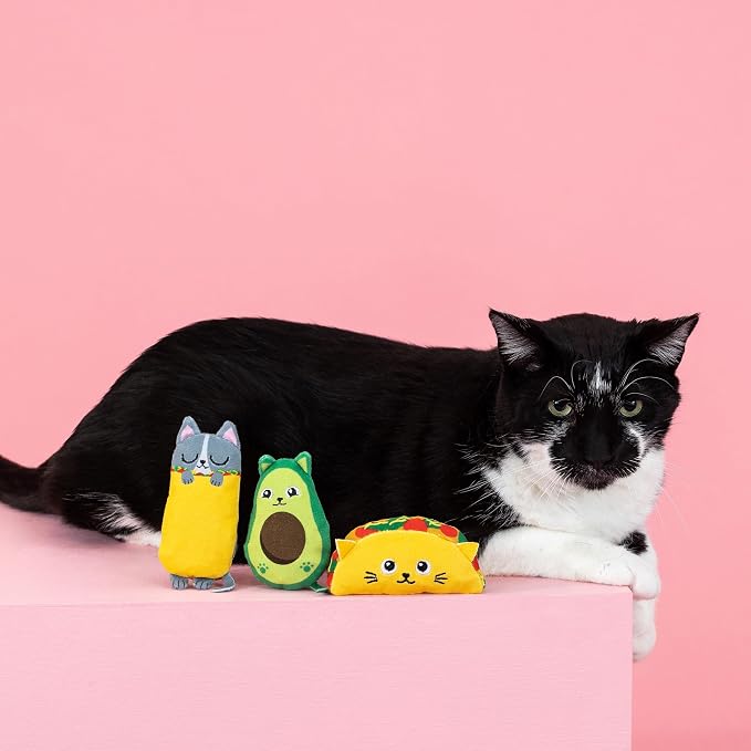 Fringe Studio Plush Cat Toy Set, Kitty Cravings, Mini 3 Piece Set, Pet Shop Collection (904034)