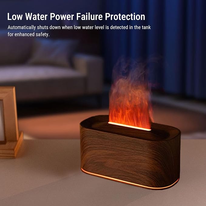 Asixxsix Essential Oil Diffuser, Aromatherapy Diffuser Cool Mist Humidifier with 7 Colors Light, Scent Aromas Diffuser, Quiet Flame Diffuser for Essential Oil, Home, Office, Bedroom (Dark Wood Grain)