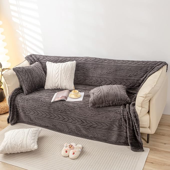 YUSOKI Sherpa Fleece Large Throw Blanket, Morel, 50"x65" | 3D Stylish Design,320GSM, Non-Shedding, Lightweight for All Season Use, stays fluffy after repeated washes, Perfect Gifts
