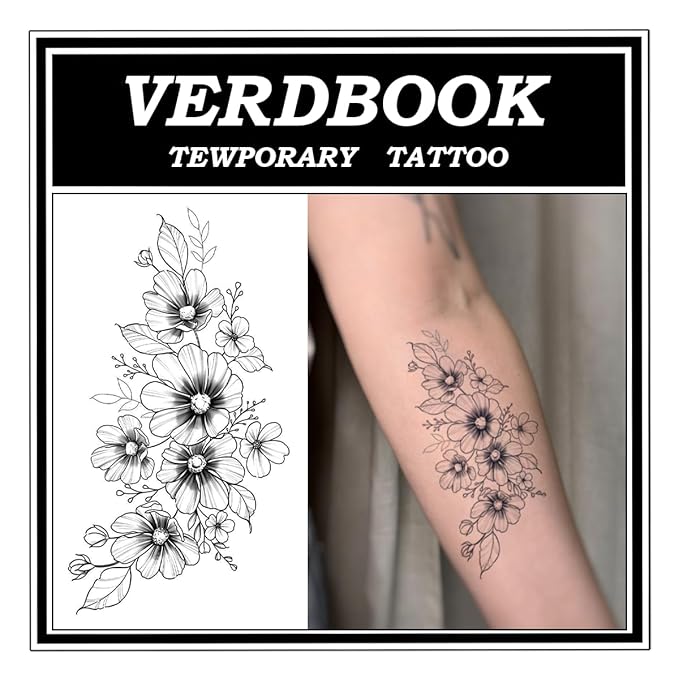 Waterproof Temporary Tattoos: 2-Sheet Tattoo Kit with Realistic Body Stickers, Semi-Permanent Tattoos for Adults Lasting 7-15 Days – Safe for Men & Women, Cosmos Pattern