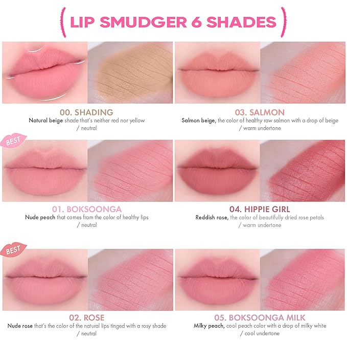 Amuse Seoul Lip Smudger (02 ROSE) | nude rose | lip liner, matte, creamy, soft, velvety, cruelty-free, lipcare, long-lasting, multiuse, vegan