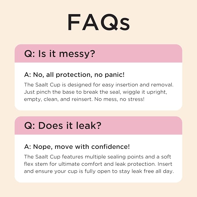 Saalt Menstrual Cup – Reusable Period Cup – Made for Comfortable, Leak-Free Protection Up to 12 Hours – BPA & Latex Free – Includes Cup & Carry Bag (Regular, Himalayan Pink)