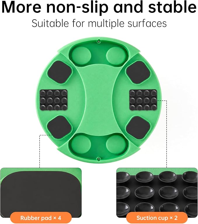 Dog Puzzle Toy 2 Levels, Slow Feeder, Pup Food Treat Feeding Dispenser for IQ Training and Entertainment for All Breeds,Green with Pattern