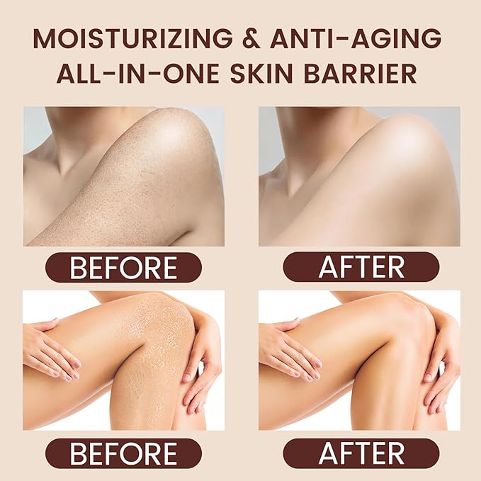 AOAO Cocoa Body Butter for Rough Flaky Skin, Shea Butter & Vitamin E Daily Moisturizer Absorbs Rapidly, Deep Hydrating Treatment, Provides Long-Lasting Nourishment for Silky Smooth Skin, 100g/3.5oz