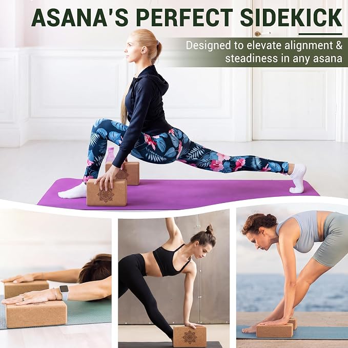 Outus 2 Pcs Yoga Accessories Cork Yoga Blocks Set 2 Cork Fascia Balls 5 Gray Gradient Series Resistance Bands 2 Black Socks and Balck Stretching Strap for Women Pilates, Stretching and Toning