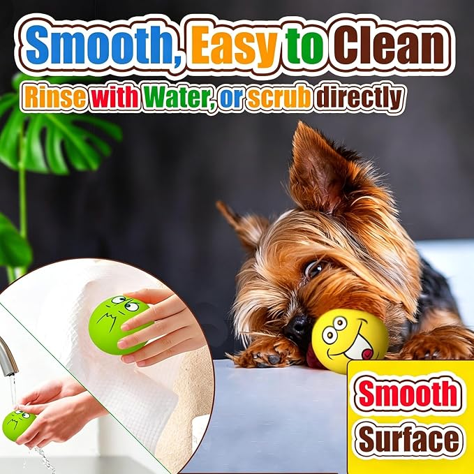 Squeaky Dog Toys for Small Dogs, Mini Breeds, 2.2" Flat Latex Ball