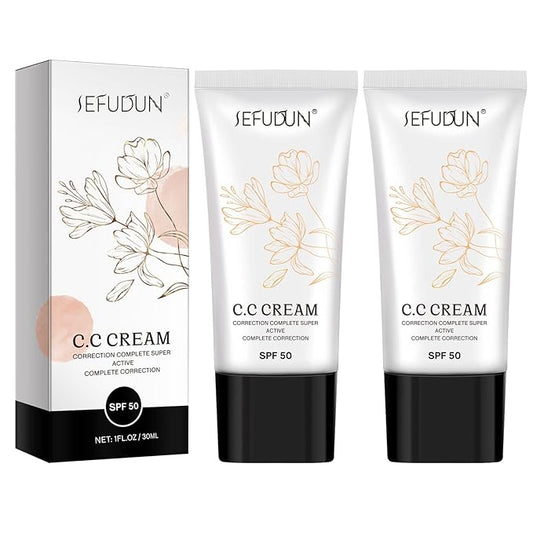 NIFEISHI CC Cream 2 Pack, Self Adjusting for Mature Skin, Super Active Foundation With SPF 50 for Face and Body Color Correcting