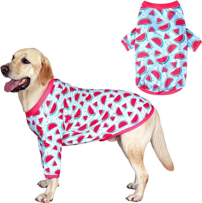 Dog Blue T Shirts Watermelon Pattern Printed Pet Shirt Softable Pajamas for Small Dogs (XL,Watermelon)