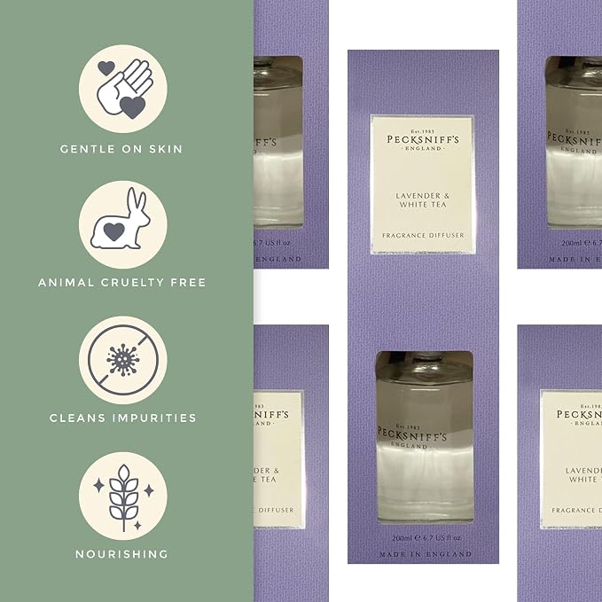 Pecksniff's Lavender & White Tea Diffuser | 200 ml/6.76 Fl Oz