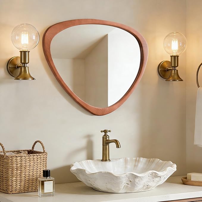 Asymmetrical Mirror, Irregular Wall Mirror for Bathroom, Wall Mirrors Decorative for Bedroom Living Room Entryway Hall, Unique Wall Mirror 25" x 20"