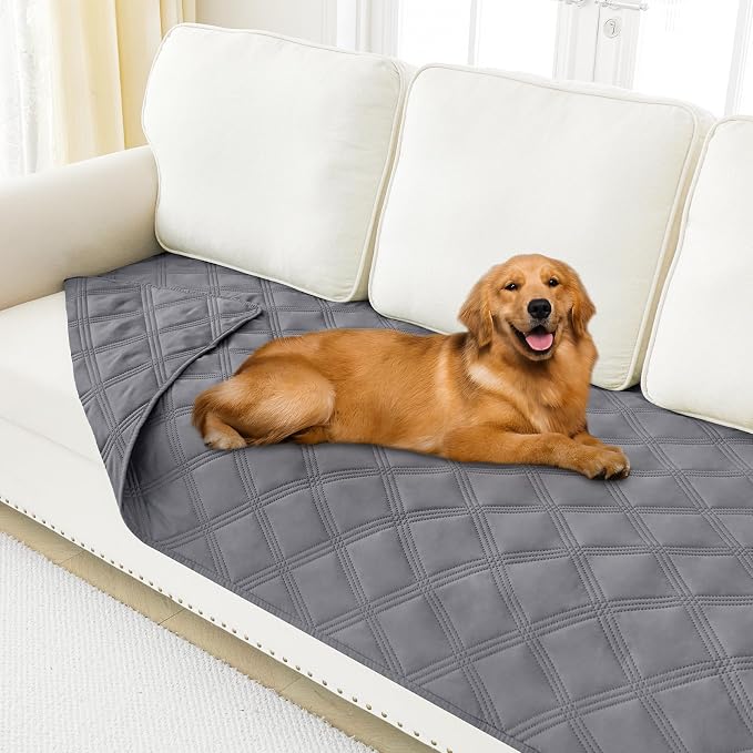Smiry Waterproof Dog Bed Cover, Reversible Pet Blanket for Sofa Couch | Soft Washable Dog Blanket, Leakproof Couch Cover for Dogs Cats & Furniture Protection, 40x80, Grey/Grey