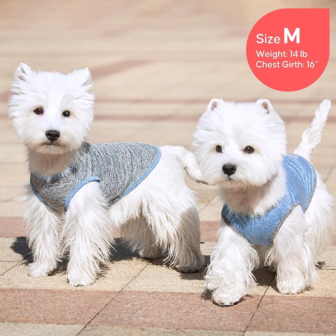KYEESE 2Pack Dog Shirt for Small Dogs Sun Protection Tank Top for Summer | Reflective for Safety, Lightweight & Breathable, Shedding Control, Skin-Friendly for Sensitive Dogs, Easy On/Off, Quick Dry