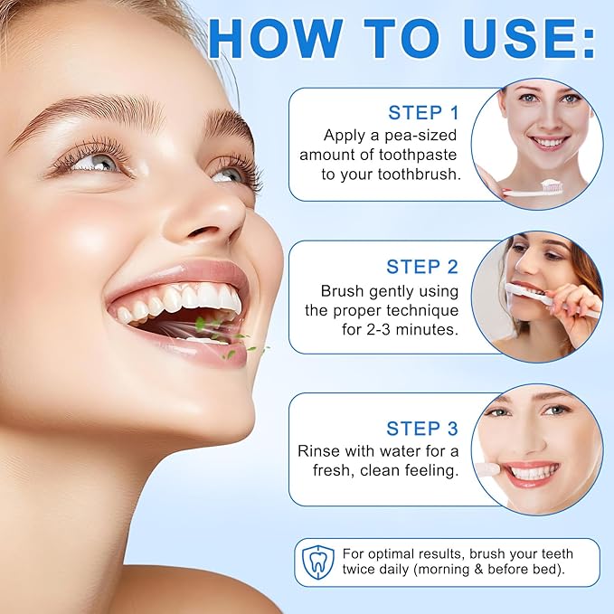 9.9%Hydroxyapatite Toothpaste for Enamel Protection and Tooth Strengthening, Hidroxiapatita Toothpaste Whittooth and Repairs Teeth, Reduces Sensitivity, Natural Peppermint Fresh Breath for Oral Health