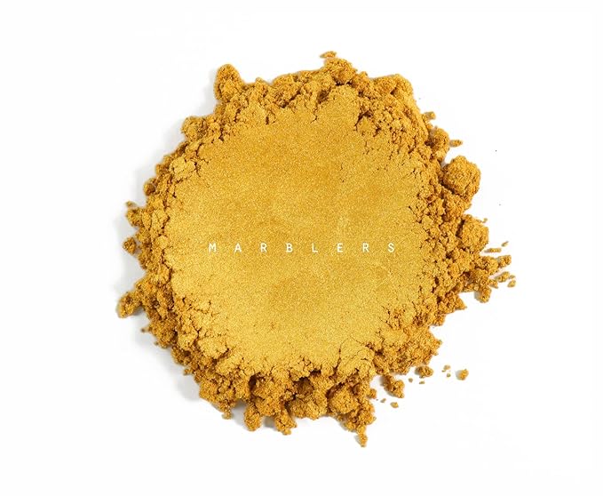 MARBLERS Fine Natural Mica Powder [Boutique Gold] 0.11oz (3g) | Highly Pigmented | Non-Toxic, Vegan, Cruelty-Free | Eyeshadow, Body Butter, Nail Polish, Nail Art | Party, Body, Face Makeup