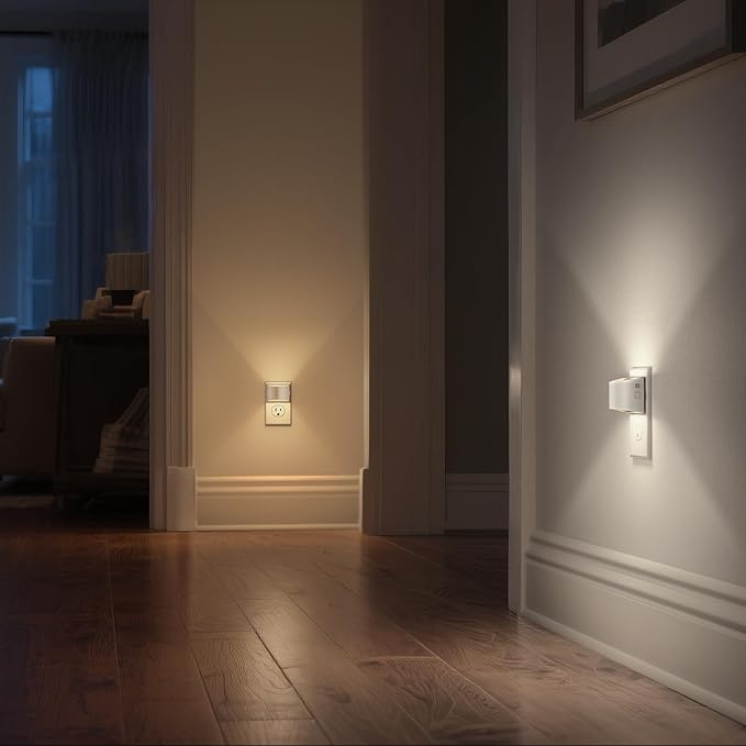 Night Light, Night Lights Plug into Wall, Adjustable, 3CCT | 3 Level Brightness Adjustable Plug in Night Light, Dusk to Dawn Sensor, Nightlights for Adults, Bedroom, Bathroom, 4 packs
