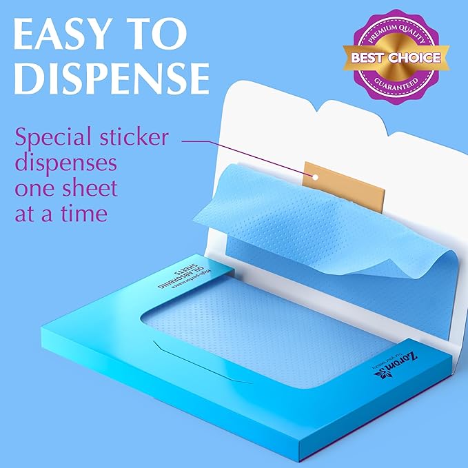 High-Performance Oil Absorbing Sheets for Face - 6 pack (300 sheets) - Makeup Friendly Blotting Papers for Oily Skin - Oil Blotting Sheets for Face