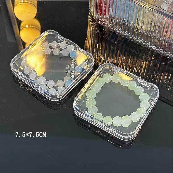 Acrylic Jewelry Storage Box - Portable Clamshell Box + 13 Small Boxes, Transparent Dust-Proof and Moisture-Proof Jewelry Finishing Box, Suitable for Bracelets, Necklaces and Earrings Storage