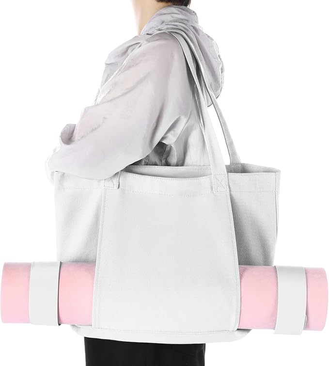 Halloscume Yoga Bag Set for Women Including Yoga Mat Tote Bag, Booty Resistance Bands, Non Slip Sports Socks Silicone Ties for Pilates Travel Workout Office Home Gym