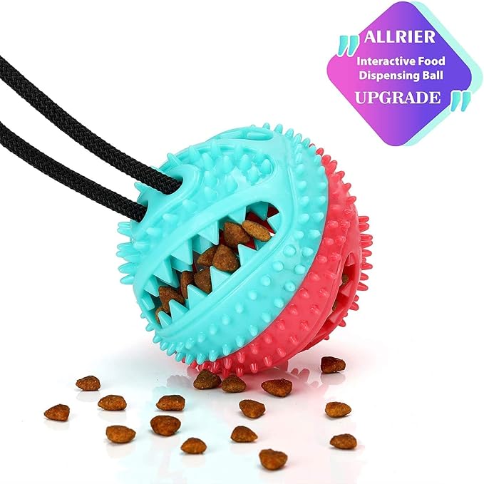 ALLRIER Dog Toys to Keep Them Busy for Boredom,Interactive Dog Toys Tug of War, Mentally Stimulating Toys for Dogs, Puppy Teething Puzzle Treat Food Dispensing Ball Toy for Small Medium Dogs