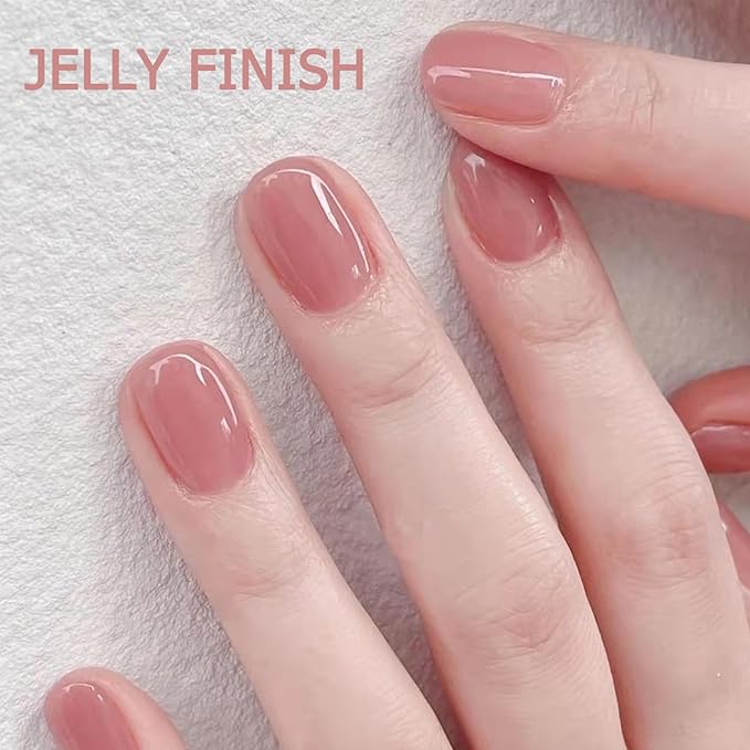 Air Dry Nude Pink Gel Nail Polish for Women and Girls - Pastel, Sheer, Jelly Regular Polish - 14ML