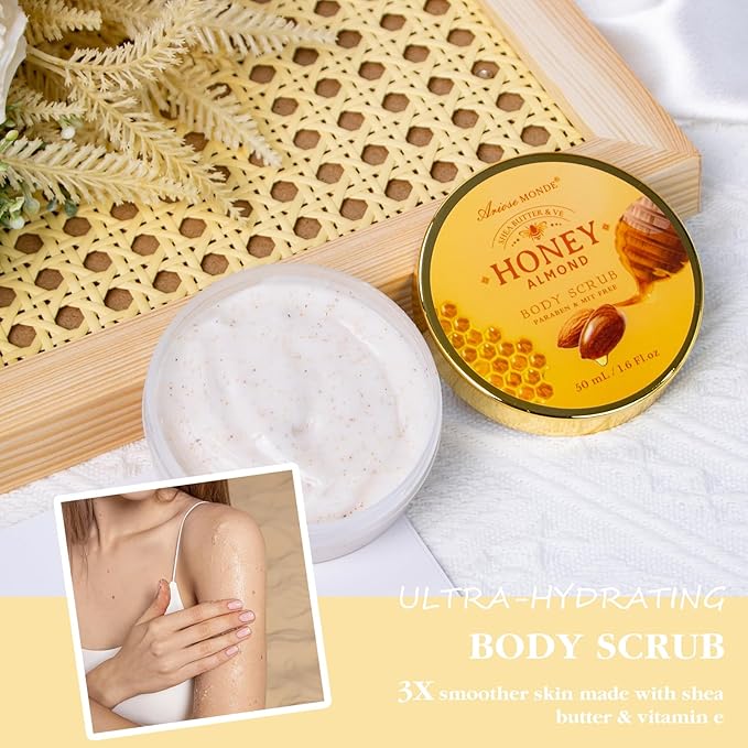 Mothers Day Birthday Spa Gifts for Women, 8pcs Honey Almond Bath Gift Set for Women, Relaxation Self Care Spa Kit W/Bath Bomb, Bubble Bath, Mom Sister Female Christmas Thank You Gifts