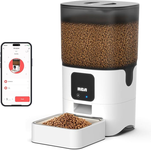 Automatic Cat Dog Feeder, Smart WiFi App 6L Food Dispenser, Portion Control | Alexa Google Voice Recorder, Timed Programmable Schedule, BPA Free Dishwasher Safe Steel Bowls, Dual Power Backup, Multi Pet