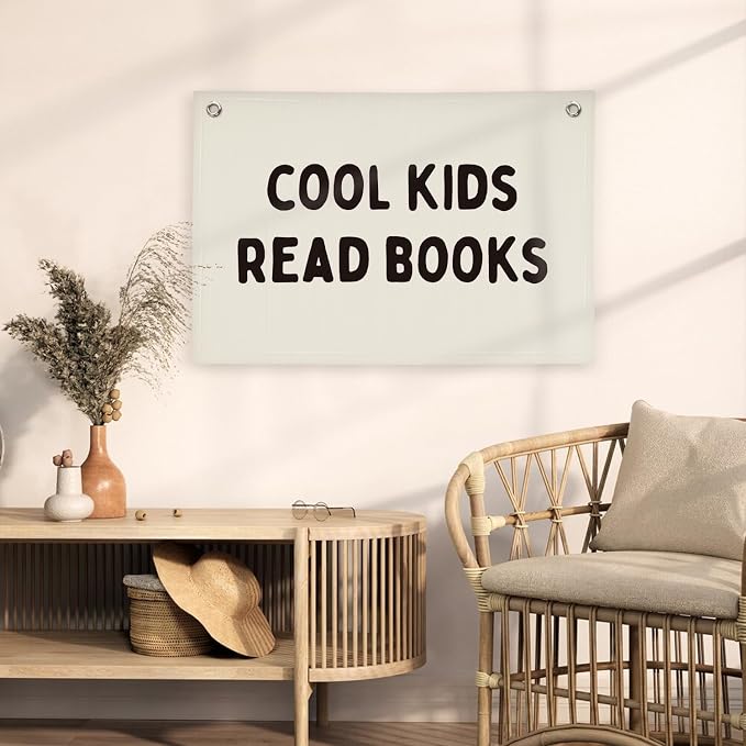 Reading Corner Decor for Classroom,Cool Kids Read Books Canvas Banner,Read Sign Wall Hanging Banner Flag Decor for Reading Nook,Classroom Decor Kid Room Decor Read Corner Flag Banner 30x20 Inch