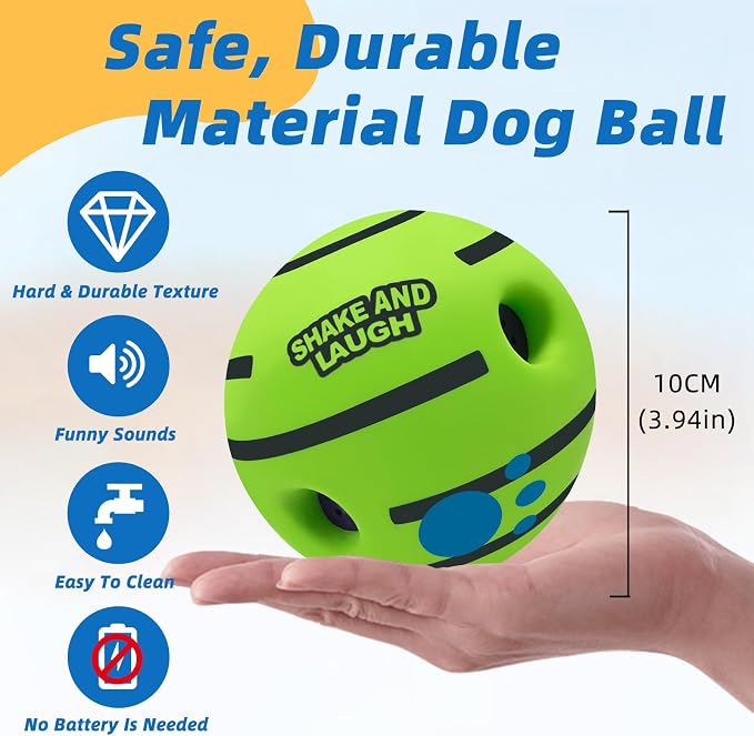 Dog Toys Ball, Interactive, L, 3.94 in (10 cm) | Shaking with Gibbering Sound, For Training & Herding