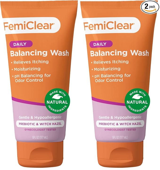FemiClear Daily Balancing Feminine Wash, Soothing & Cleansing, 6 fl oz, Pack of 2