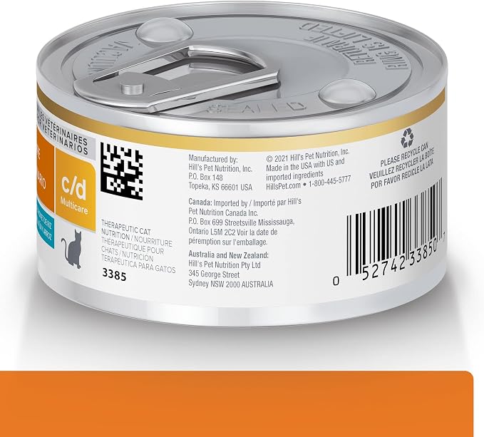 Hill's Prescription Diet c/d Multicare Urinary Care Wet Cat Food | #1 Veterinarian Recommended, Tuna & Vegetable Stew, 2.9 oz. Cans, 24-Pack