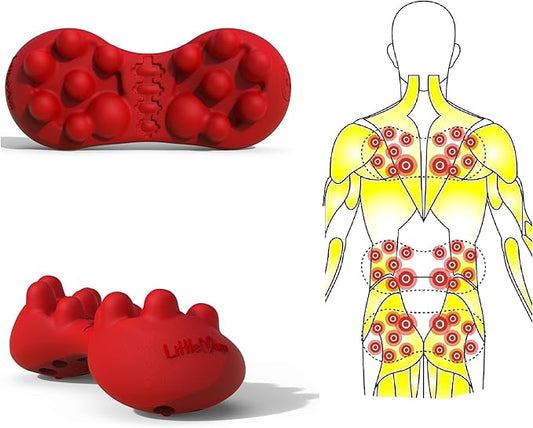 LittleMum Back & Hip Trigger Point Massager for Piriformis, QL, Buttock and Back Muscle Knots, Myofascial Release Tool for Lower-Back Pain, Tightness, Deep Gluteal Tension